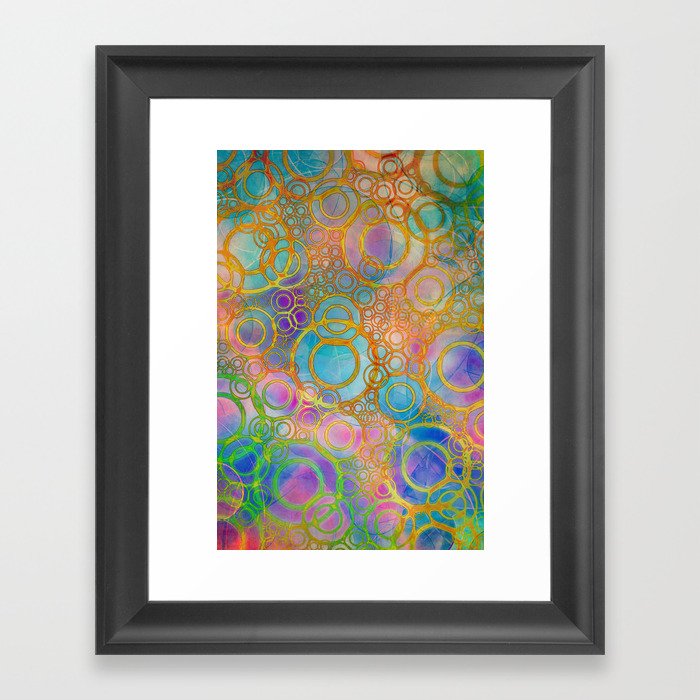 Circles Framed Art Print by Klara Acel Society6