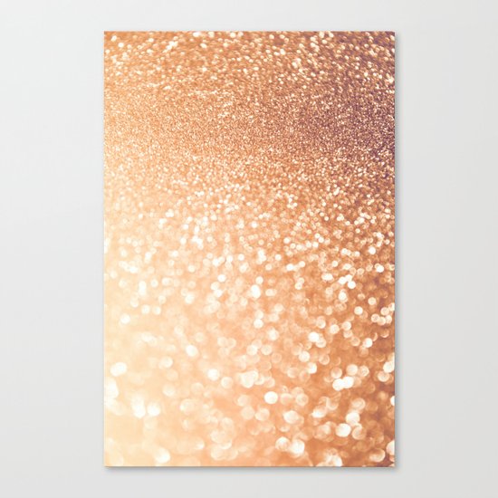 The late Sunset- Rosegold Gold glitter pattern Canvas Print