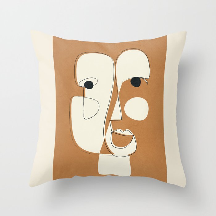 Abstract Face 02 Throw Pillow