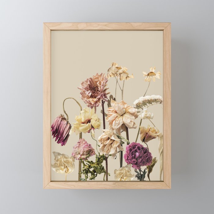 Vintage floral Framed Mini Art Print