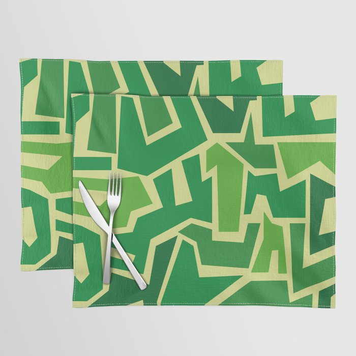 Geometric Green Placemat