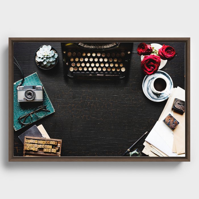 Typewriter Framed Canvas