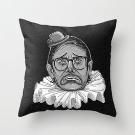 Sad clown Neil Hamburger Throw Pillow