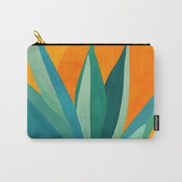 West Coast Sunset With Agave Carry-All Pouch | Nature, Contemporary, Desert, Colorful, Teal, Plant, Vibrant, Southwest, Green, Sunset 