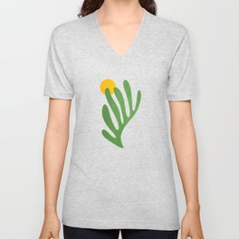 Green Leaf & Sun: Matisse Edition | Mid Century Series V Neck T Shirt
