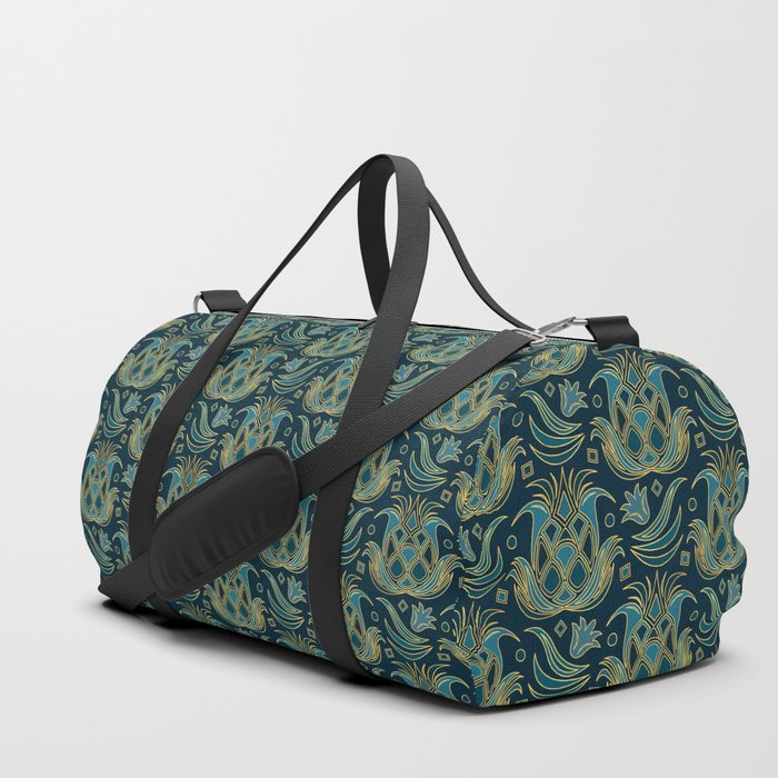 Luxe Pineapple // Art Deco Blue Duffle Bag