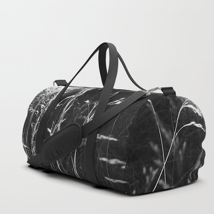 Long Grass Close Up in the Scottish Highlands in Black and white Duffle Bag