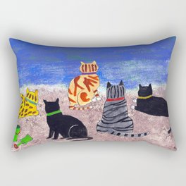 Cats on the Beach Rectangular Pillow