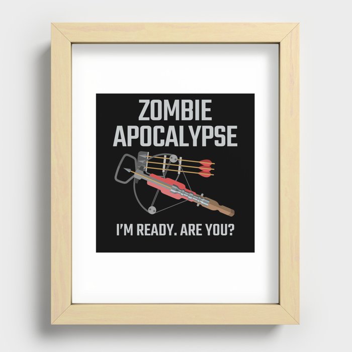 Crossbow Zombie Apocalypse Archery Recessed Framed Print