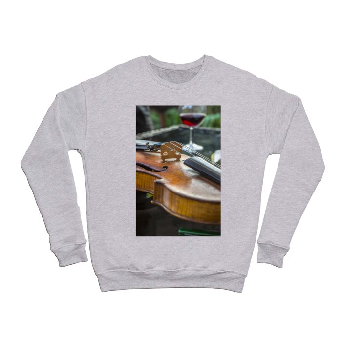 Violin with wine Crewneck Sweatshirt