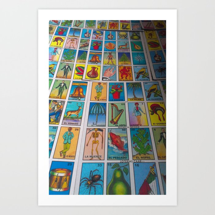 Loteria Art Print by Drawings by Oxun Society6