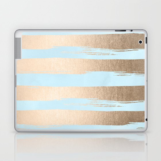 Paint Stripes Gold Tropical Ocean Sea Turquoise Laptop & iPad Skin