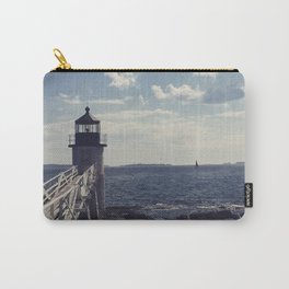 Pemaquid Point Carry-All Pouch | Maine, Coast, Skies, Clouds, Nautical, Photo, Digital, Color, Ocean, Lighthouse 