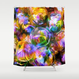 colorful bubbles Shower Curtain