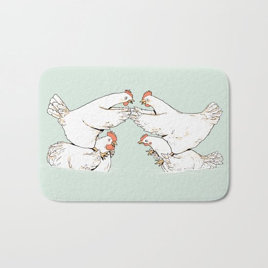 Chicken Fight Bath Mat