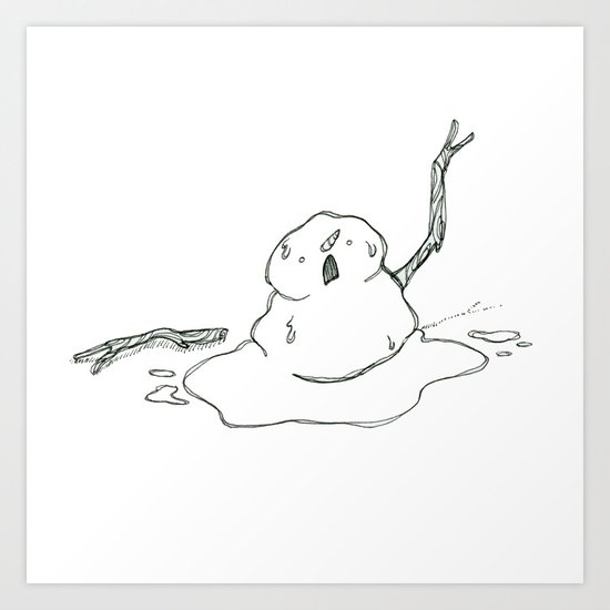 snowman's slow death Art Print