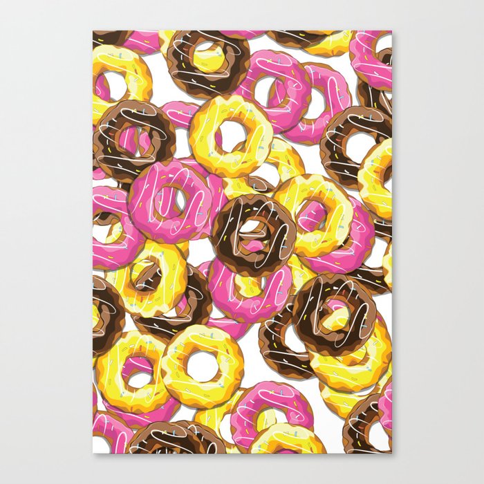 Delicious donut pattern Canvas Print