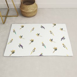 Cockatiel Birds Aesthetic Pattern On White  Area & Throw Rug