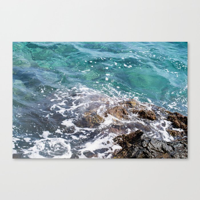 Breaking Waves On Volcanic Rock  Canvas Print