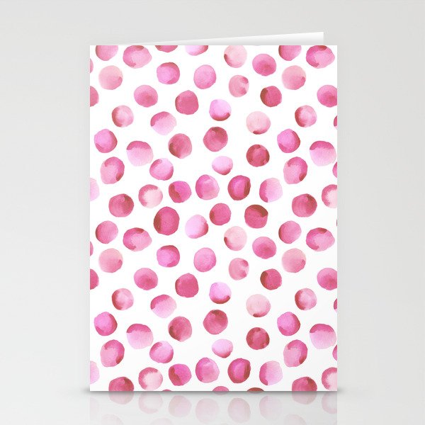 Watercolor Dots // Persian Pink Stationery Cards