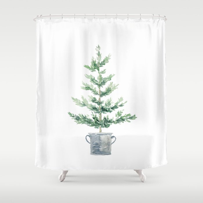 Christmas fir tree Shower Curtain