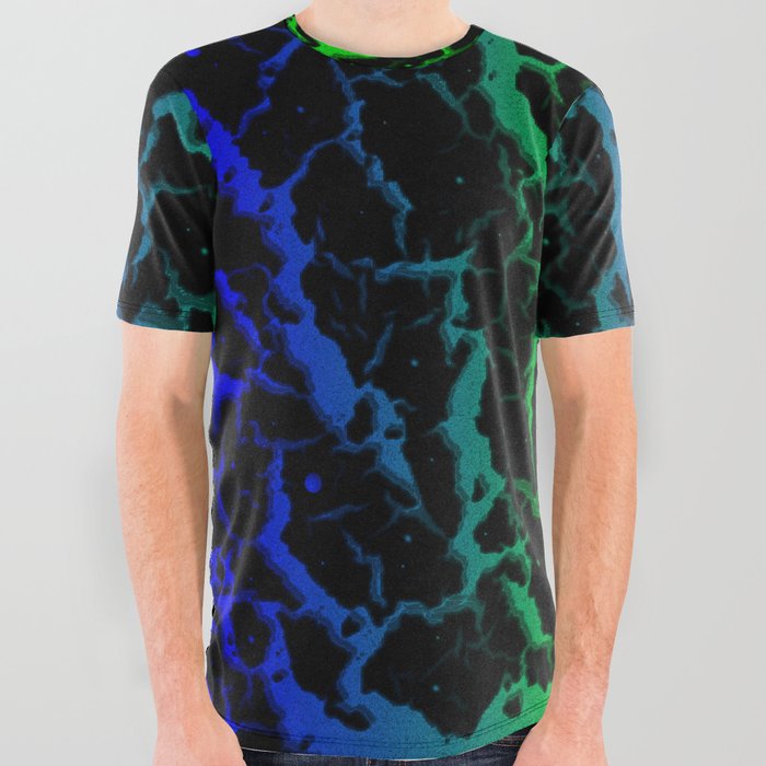 Cracked Space Lava - Blue/Green All Over Graphic Tee