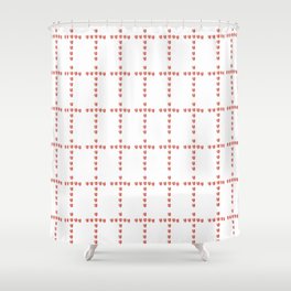 Christian Cross 54– with hearts Shower Curtain