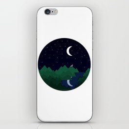 Lonely wolf in the night iPhone Skin