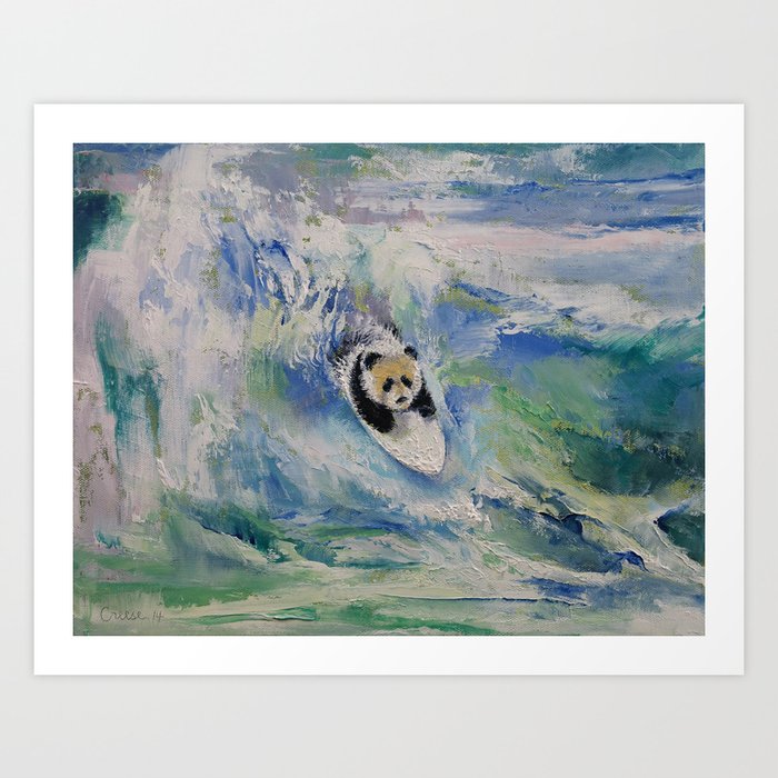 Panda Surfer Art Print By Michaelcreese Society6