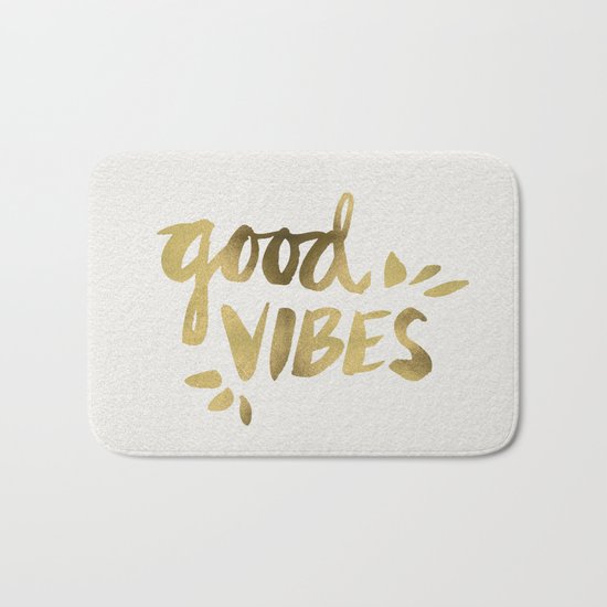 Good Vibes – Gold Ink Bath Mat
