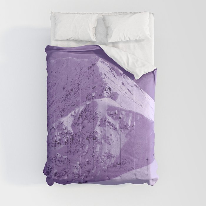 Winter Mountains in Plum - Alaska Comforter