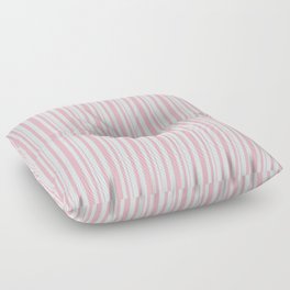 [ Thumbnail: Light Cyan and Light Pink Colored Striped Pattern Floor Pillow ]