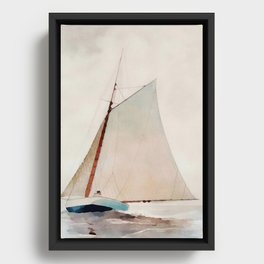 Sail Boat At Sea, Nautical Decor, Sailboat Boat Art Framed Canvas
