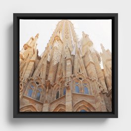 Spain Photography - Basilica Seen From Below Framed Canvas
