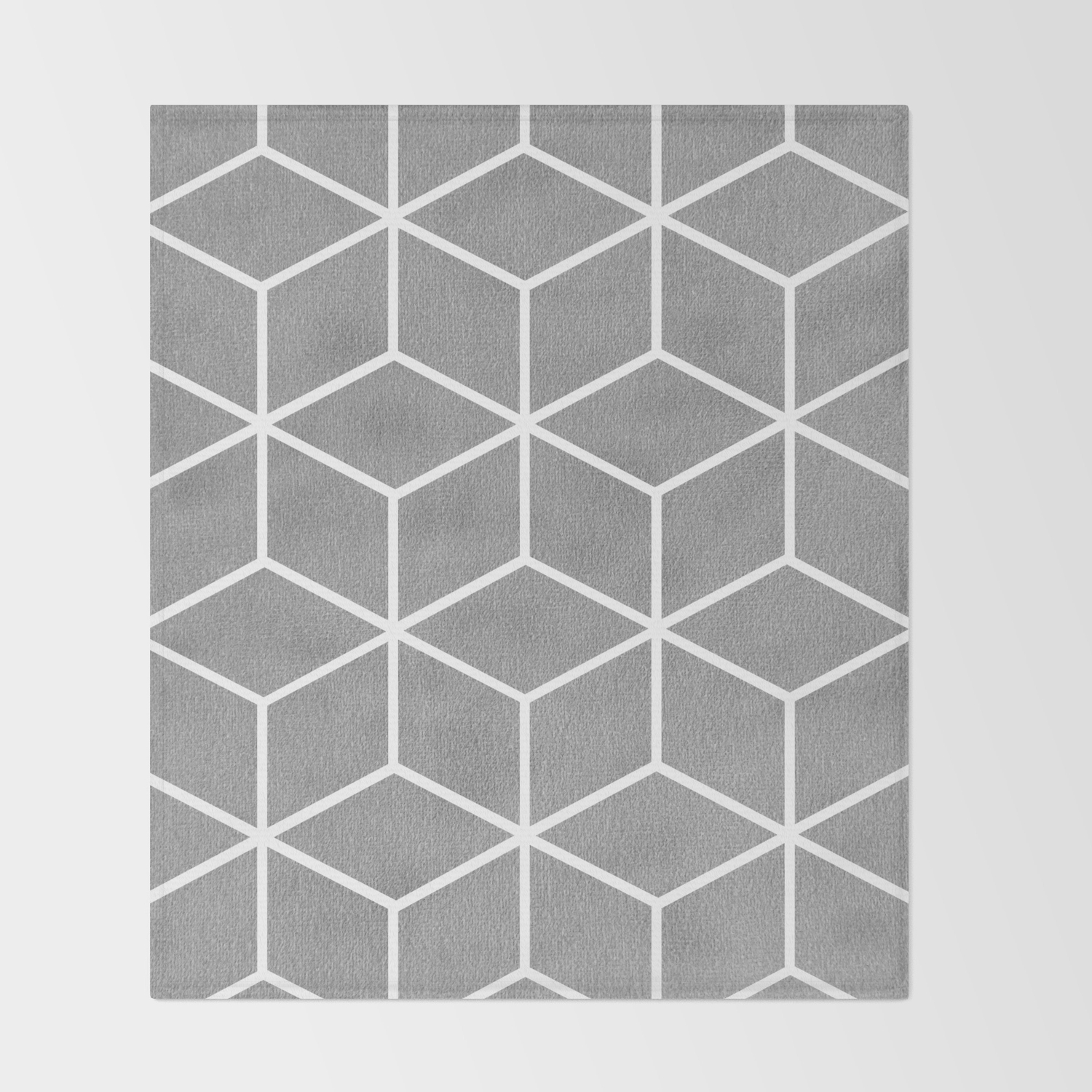 Light Grey And White Geometric Textured Cube Design Throw Blanket By Catherinebuggins Society6