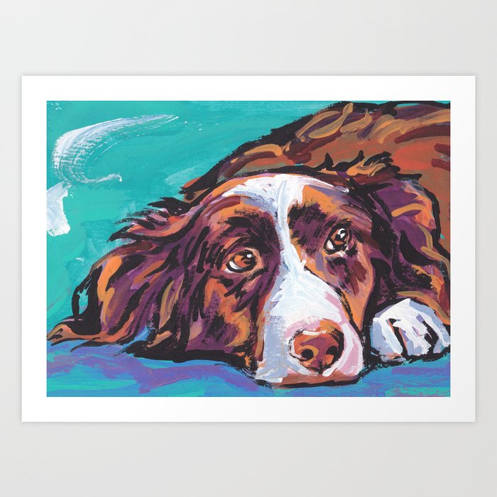 Fun Border Collie Dog Bright Colorful Pop Art Painting By Lea Art Print By Wilddogs Society6