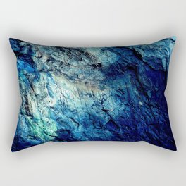 Mineral Texture Dark Teal Ocean Blue Rectangular Pillow