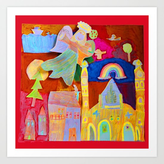 Rainbow Angel Art Print