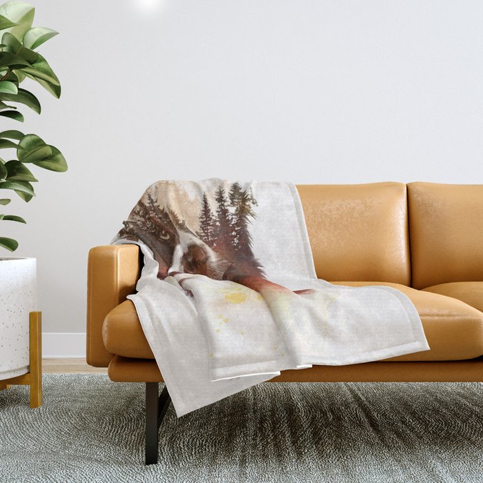 One night in the forest Throw Blanket