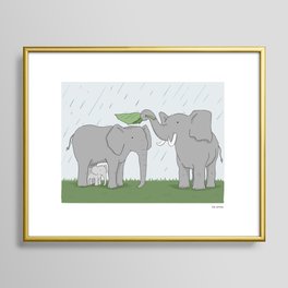 Elephant Affection Baby Artistic 3.2 Wall Art Canvas Picture Print 