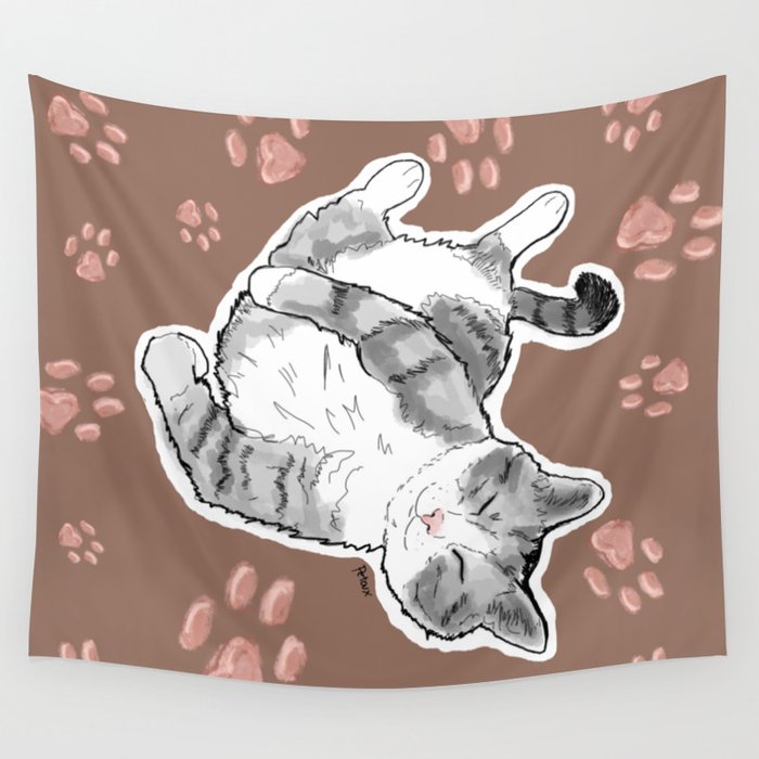 Petoux the Cat, Patterned Wall Tapestry