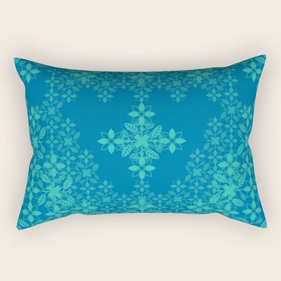 Blue Flowers Rectangular Pillow