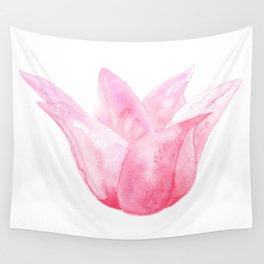 Letting Go - Beautiful Pink Tulip Watercolor Wall Tapestry