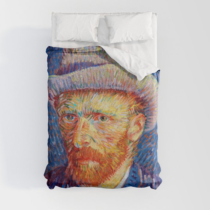 Vincent van Gogh Self Portrait with Grey Felt Hat Duvet Cover