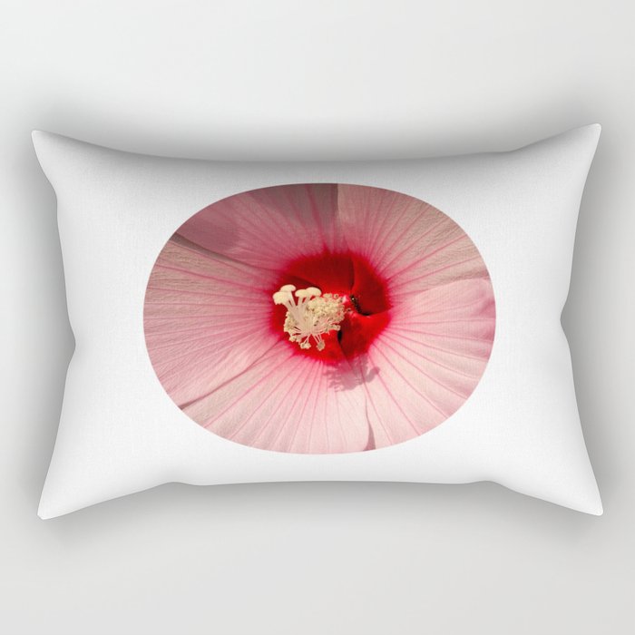 Pink Hibiscus Close-up Flower Photography Rectangular Pillow