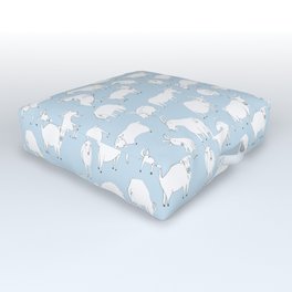 Goats Playing – Blue Outdoor Floor Cushion