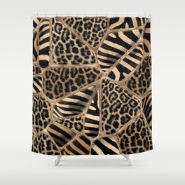 Animal Print - Leopard and Zebra - pastel gold Shower Curtain