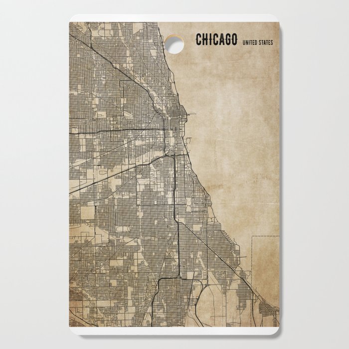 Chicago us vintage map Cutting Board