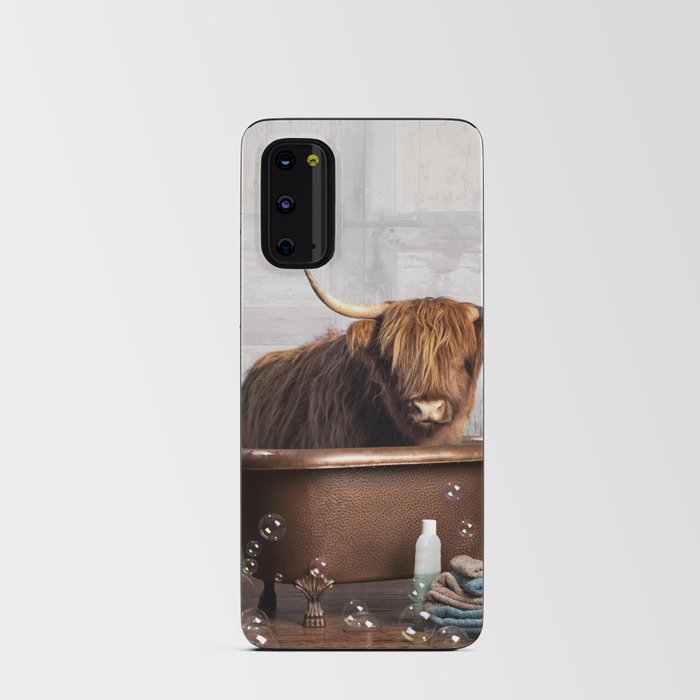 Highland Cow in the Tub Android Card Case