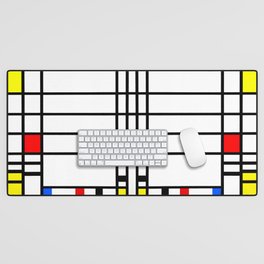Piet Mondrian (1872-1944) - TRAFALGAR SQUARE - Date: 1939-1943 - De Stijl (Neoplasticism) - Abstract, Geometric Abstraction, Cityscape (London) - Oil on canvas - Digitally Enhanced Version - Desk Mat
